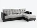 Canapé d'angle - Tissu-Bois - 258 x 168 x 86 cm - Gris clair-Gris anthracite - Style contemporain capitonné