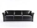 Canapé 3 places - Similicuir - 210 x 87 x 82 cm - Noir - Style contemporain