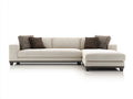 Canapé d'angle - Tissu-Bois - 265 x 165 x 83 cm - Beige clair-Brun foncé - Style contemporain épuré