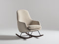 Fauteuil à bascule - tissu texturé - métal - bois - 72 x 88 x 96 cm - beige-noir-brun foncé - style moderne