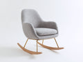 Fauteuil à bascule - tissu texturé - métal - bois - 76 x 90 x 95 cm - gris clair-doré-bois clair - style scandinave