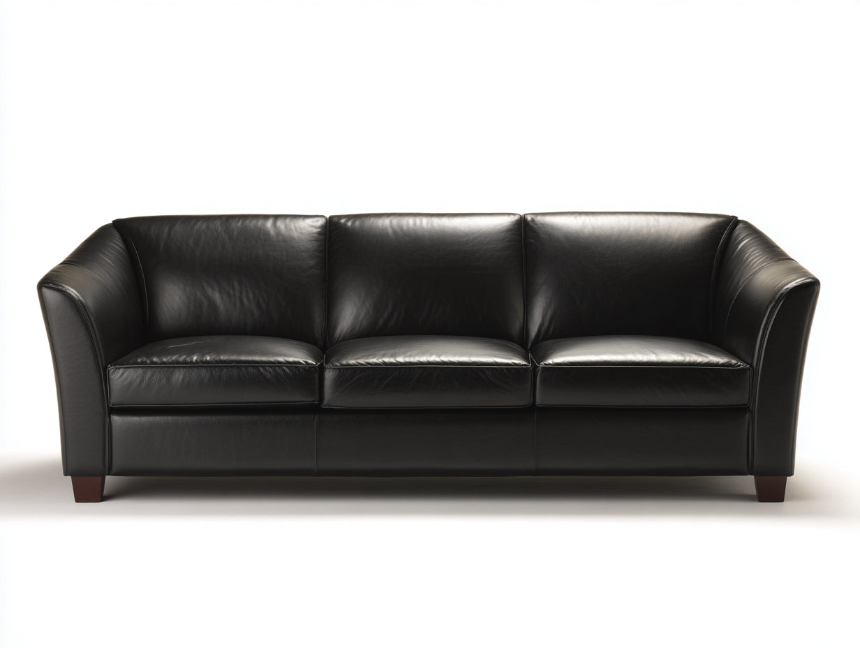Canapé 3 places - Similicuir - 213 x 89 x 84 cm - Noir - Style moderne