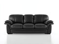 Canapé 3 places - Similicuir - 218 x 94 x 92 cm - Noir - Style contemporain