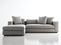 Canapé d'angle - Tissu - 255 x 165 x 82 cm - Gris clair-Noir - Style contemporain à lignes épurées