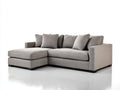 Canapé d'angle - Tissu-Bois - 250 x 160 x 85 cm - Gris clair-Noir - Style contemporain épuré