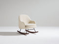 Fauteuil à bascule - tissu bouclé - métal - bois - 74 x 87 x 90 cm - blanc cassé-noir-brun foncé - style contemporain