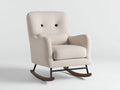 Fauteuil à bascule - tissu texturé - métal - bois - 79 x 92 x 101 cm - beige clair-noir-brun foncé - style classique contemporain