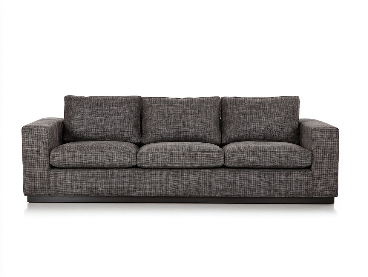 Canapé 3 places - Tissu - Bois - 220 x 92 x 84 cm - Gris foncé - Style moderne