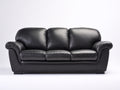 Canapé 3 places - Similicuir - 212 x 91 x 93 cm - Noir - Style contemporain